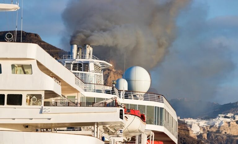 Cruise ship emissions releasing ultrafine particulate matter associated with lung inflammation and impaired antiviral defenses.